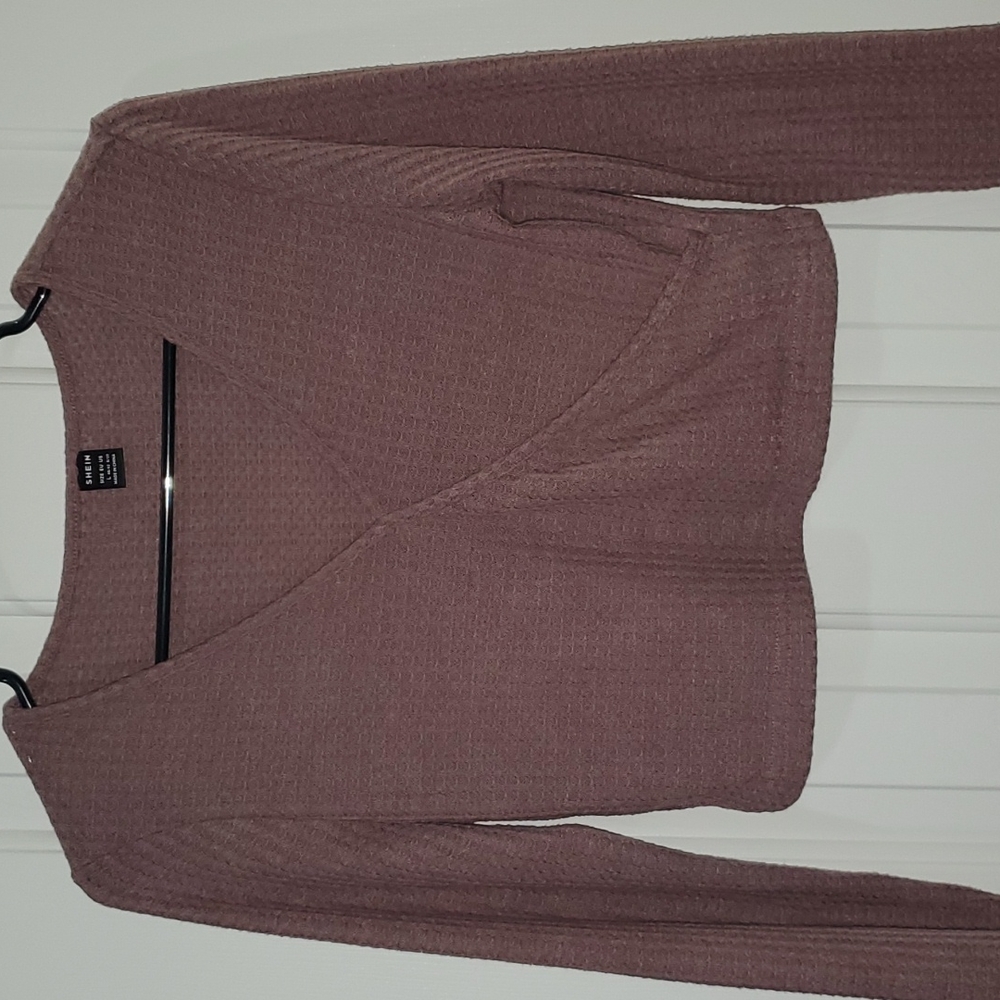 Surplice Neck Waffle Knit Crop Top